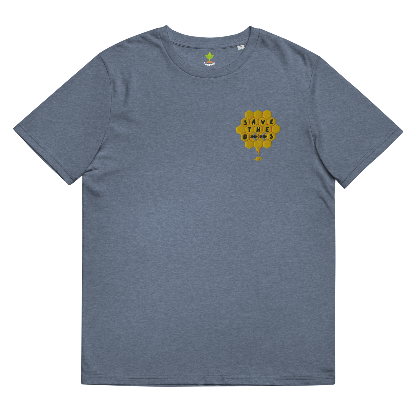 Save The Bees Embroidered Organic Cotton T-shirt