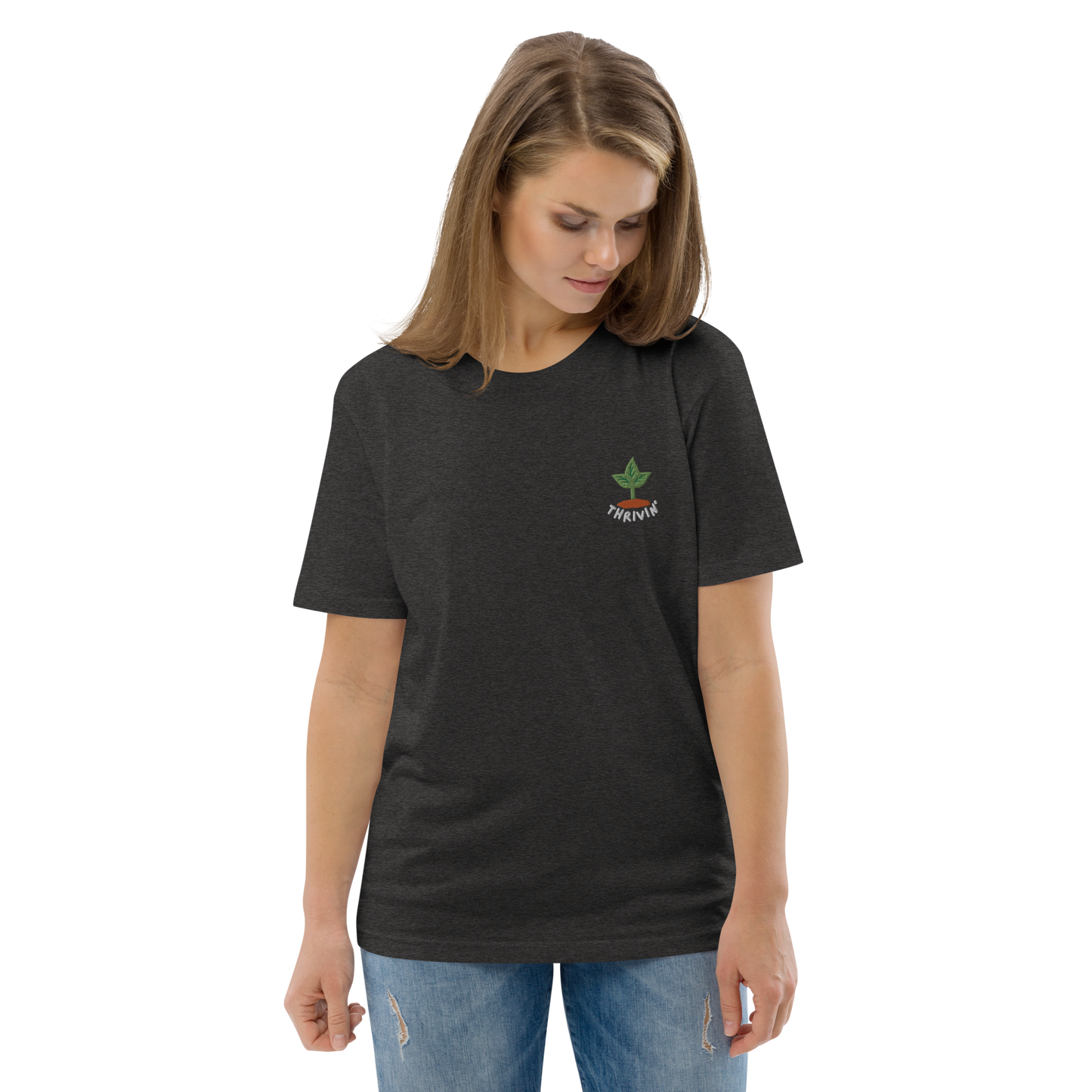 Thrivin' Embroidered Organic Tee