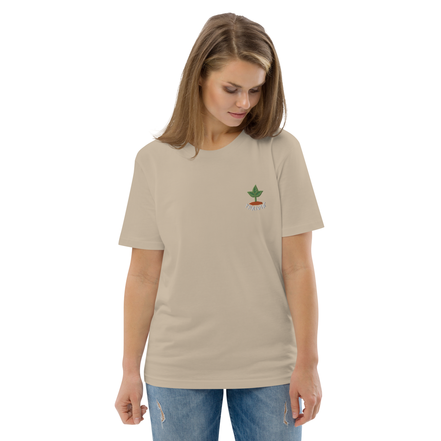 Thrivin' Embroidered Organic Tee