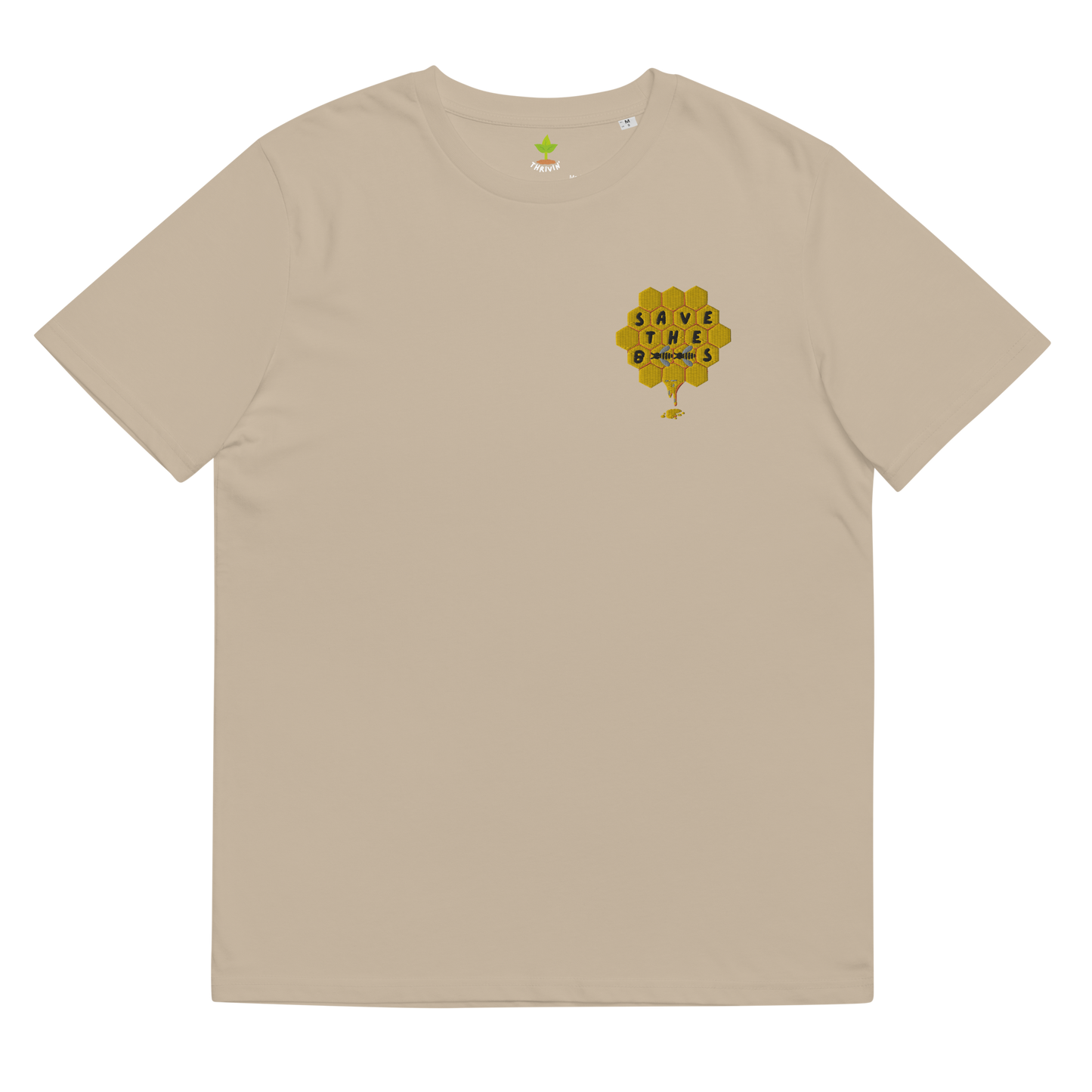 Save The Bees Embroidered Organic Cotton T-shirt