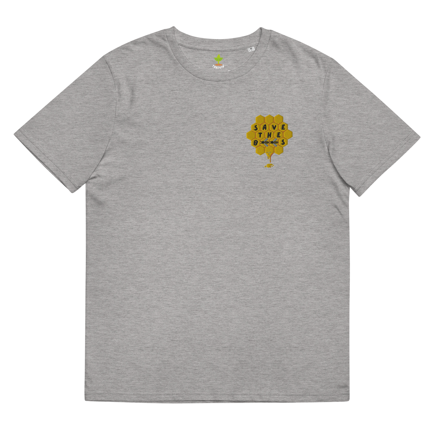 Save The Bees Embroidered Organic Cotton T-shirt