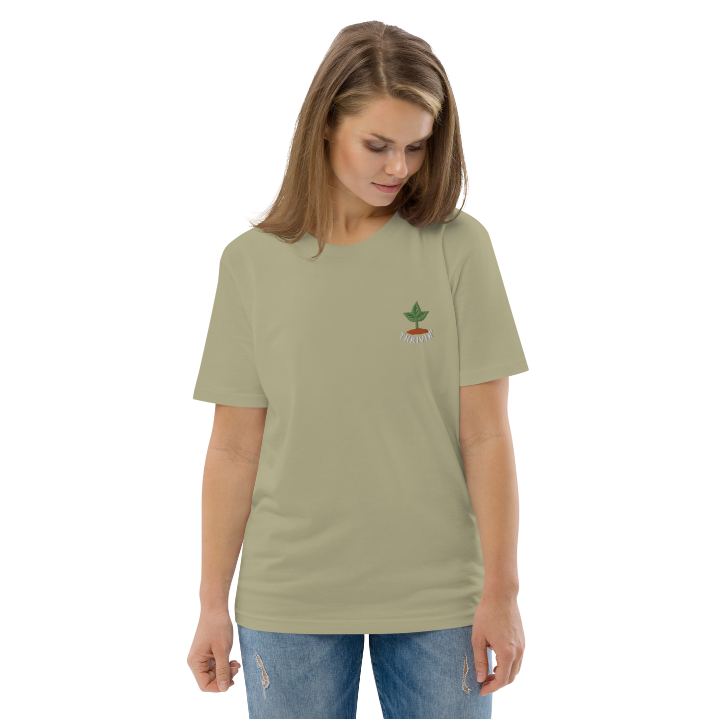 Thrivin' Embroidered Organic Tee