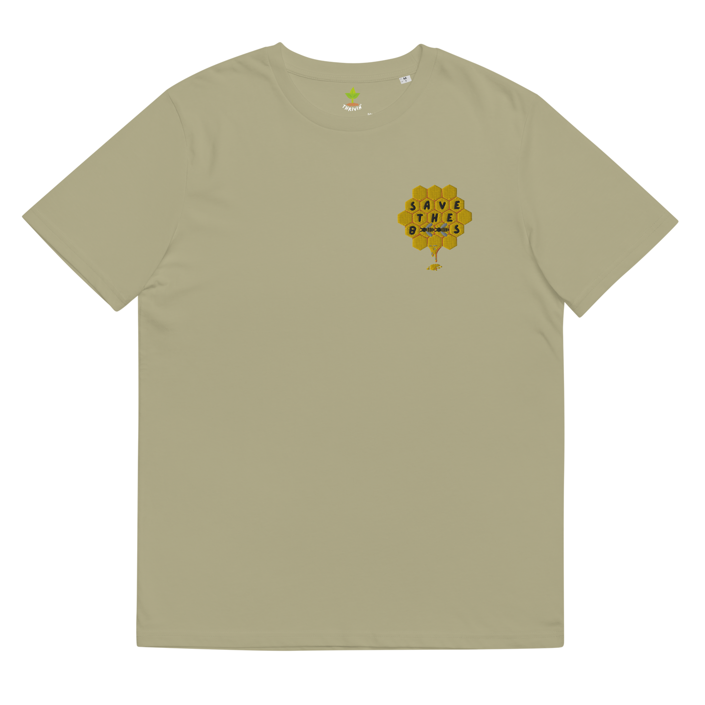 Save The Bees Embroidered Organic Cotton T-shirt