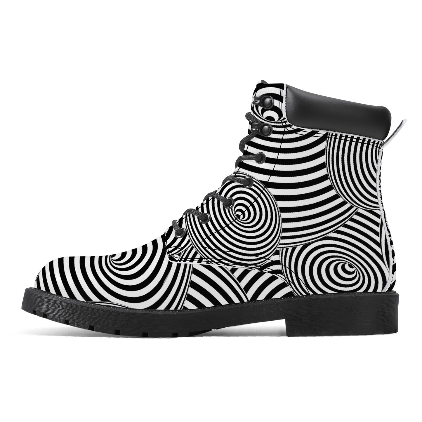 Optical Illusion Vegan Leather Boots